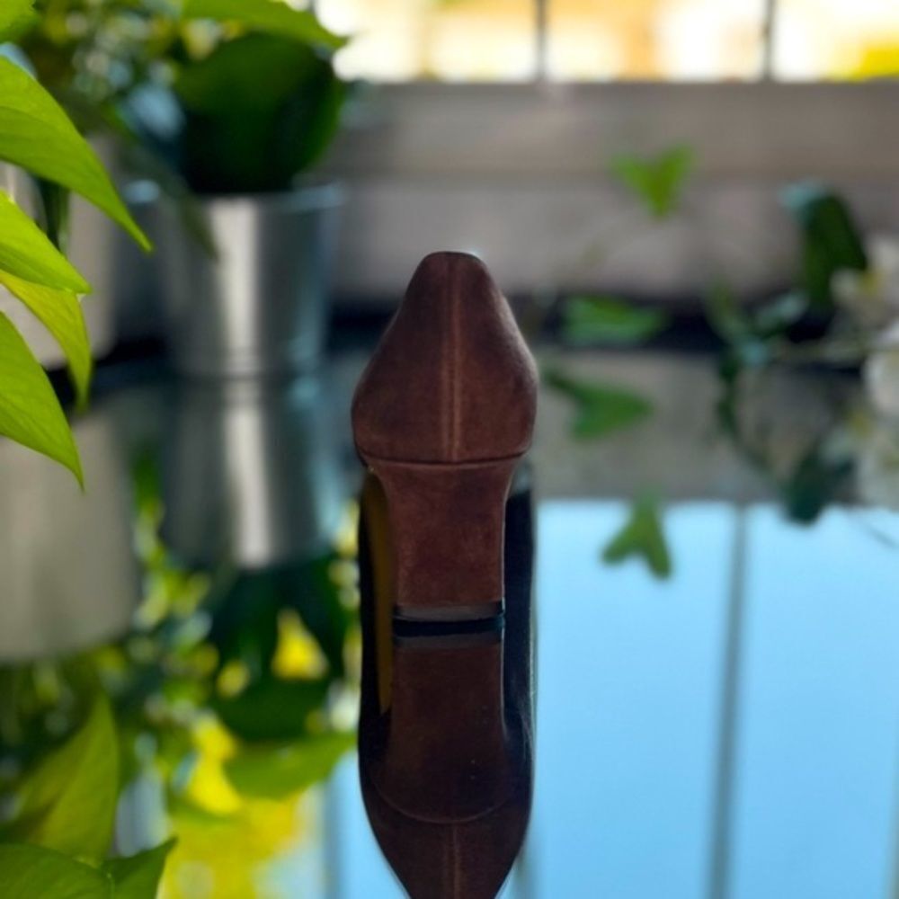 Salvatore Ferragamo Brown Suede Blcok Heeled Shoes Loafers Size 9​​​ - Picture 6 of 15